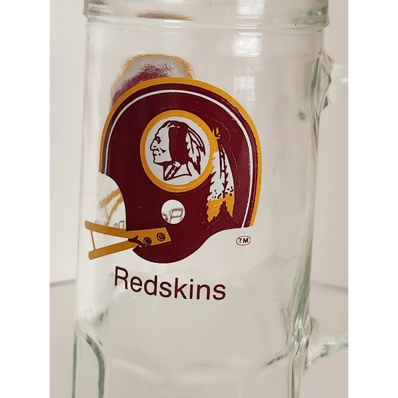 Vintage Washington Redskins Football Beer Mug Stein Tall Glass NFL - Picture 5 of 5
